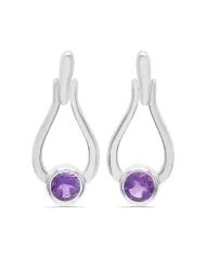 Handmade Amethyst Earrings - Sterling Silver Statement Drop Jewelry