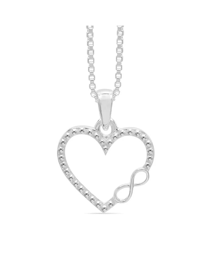Silver Heart Pendant - Handmade Solid Sterling Silver  Promise Pendant for Women