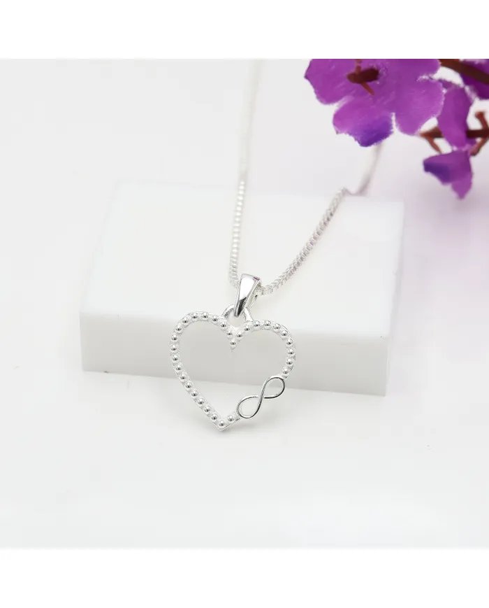 Silver Heart Pendant - Handmade Solid Sterling Silver Promise Pendant for Women
