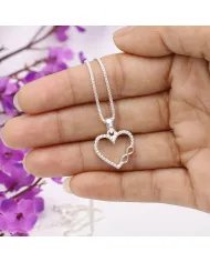Silver Heart Pendant - Handmade Solid Sterling Silver Promise Pendant for Women