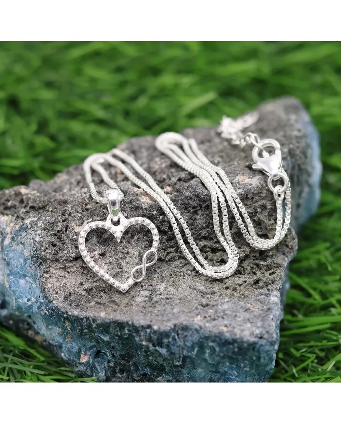 Silver Heart Pendant - Handmade Solid Sterling Silver Promise Pendant for Women