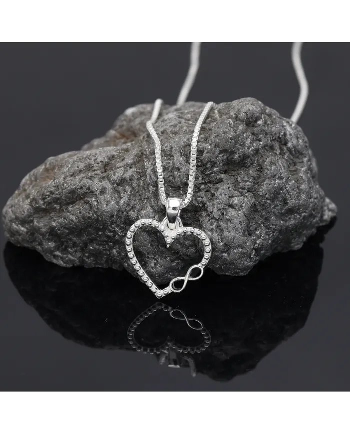 Silver Heart Pendant - Handmade Solid Sterling Silver Promise Pendant for Women