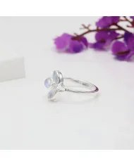 Natural Moonstone Ring - Sterling Silver Dainty Gemstone Jewelry