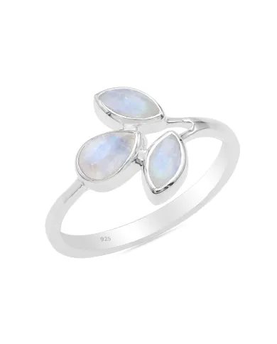 Natural Moonstone Ring - Sterling Silver Dainty Gemstone Jewelry
