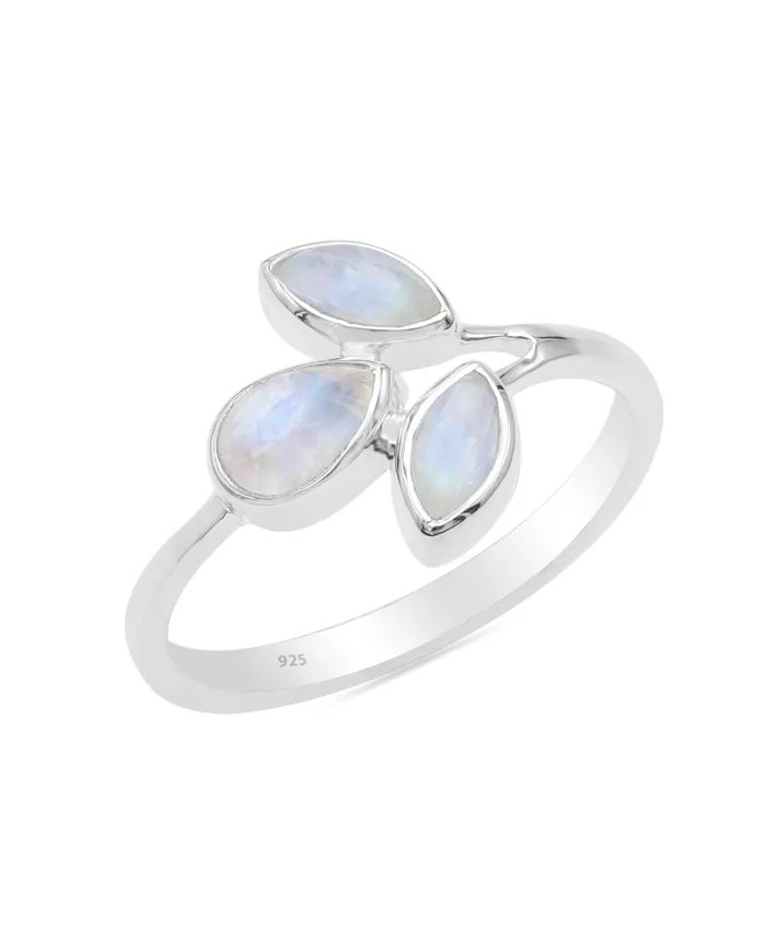 Natural Moonstone Ring - Sterling Silver Dainty Gemstone Jewelry