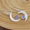 Moonstone Earrings, Half Moon Earrings, Dangle Earrings, Solid 925 Silver Earrings, Vintage Earrings, June Birthstone Earrings