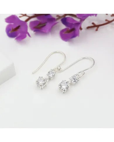 Crystal Earrings - 925 Sterling Silver Handmade Jewelry for Her