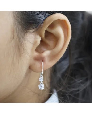 Crystal Earrings - 925 Sterling Silver Handmade Jewelry for Her