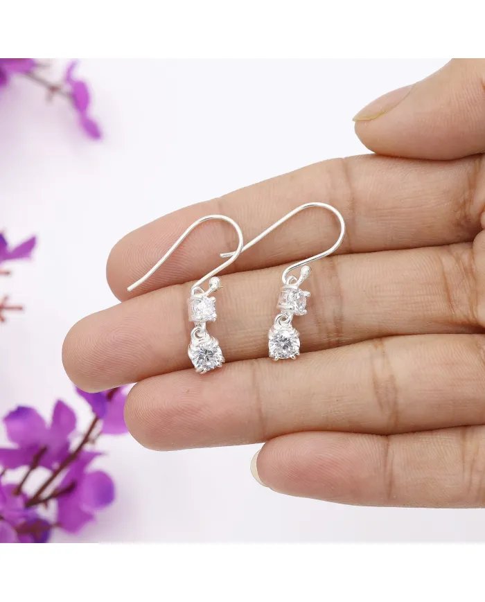 Crystal Earrings - 925 Sterling Silver Handmade Jewelry for Her