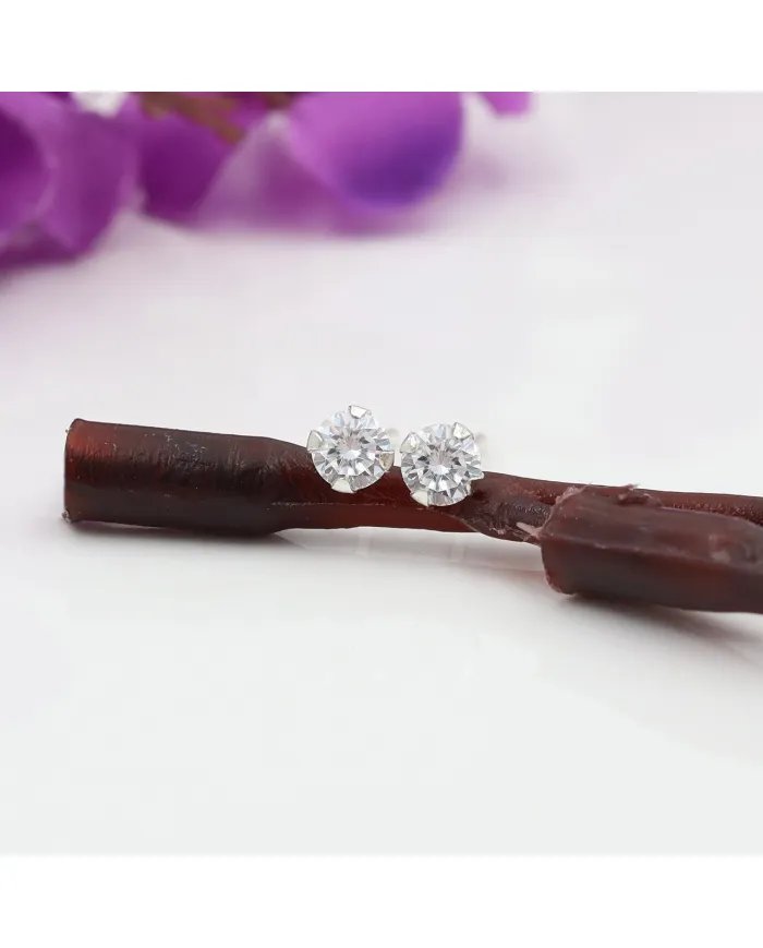 3mm Swarovski Crystal Studs - 925 Sterling Silver Minimalist Handmade Earrings for Her