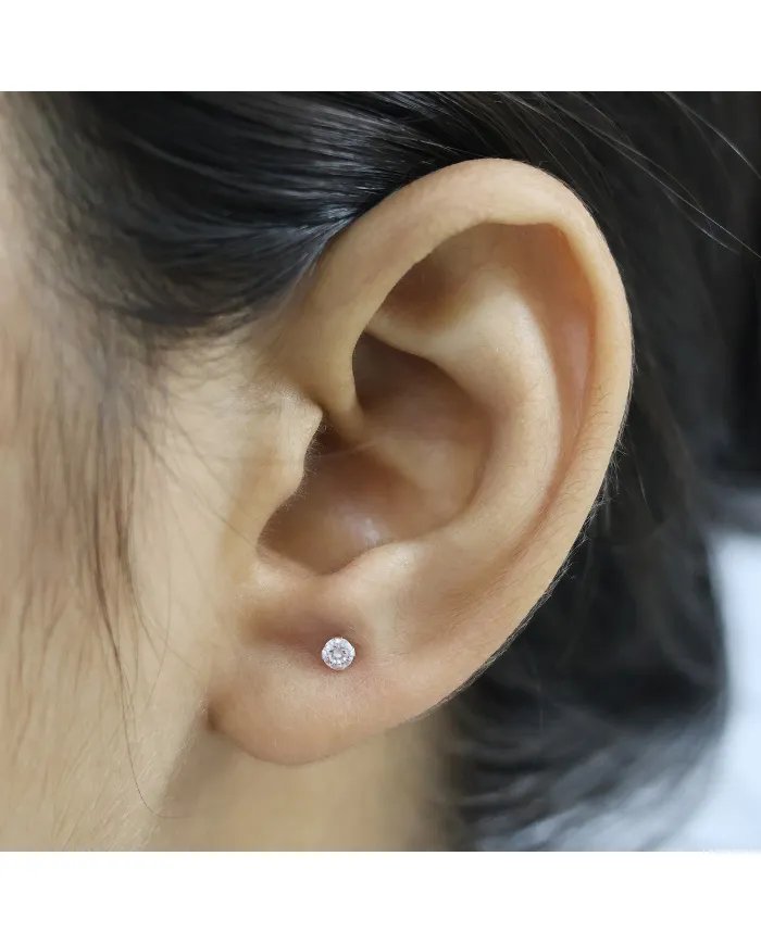 3mm Swarovski Crystal Studs - 925 Sterling Silver Minimalist Handmade Earrings for Her