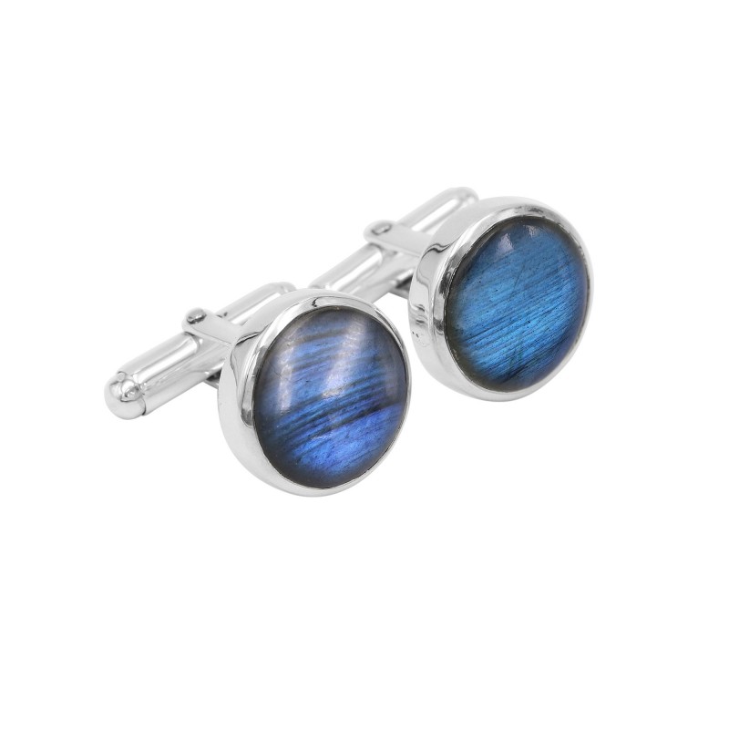 Labradorite Cufflinks, Men’s Cufflinks, Round Cufflinks, Groomsmen Cufflinks, March Birthstone, Handmade Cufflinks, Gift for Dad