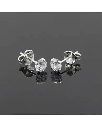 4mm Swarovski Crystal Studs - 925 Sterling Silver Minimalist Handmade Earrings for Her