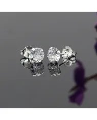 5mm Swarovski Crystal Studs - 925 Sterling Silver Minimalist Handmade Earrings for Her