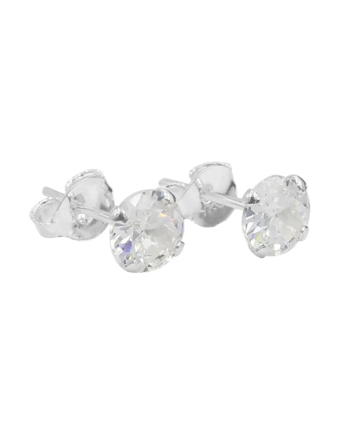 5mm Swarovski Crystal Studs - 925 Sterling Silver Minimalist Handmade Earrings for Her