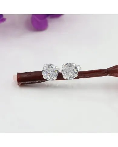 5mm Swarovski Crystal Studs - 925 Sterling Silver Minimalist Handmade Earrings for Her