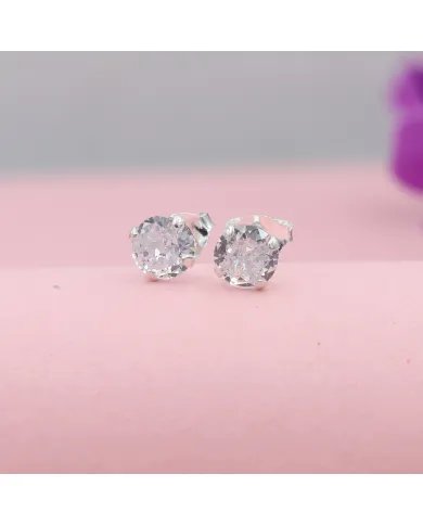 5mm Swarovski Crystal Studs - 925 Sterling Silver Minimalist Handmade Earrings for Her