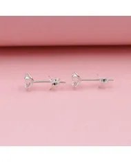 5mm Swarovski Crystal Studs - 925 Sterling Silver Minimalist Handmade Earrings for Her