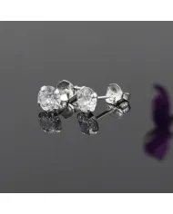5mm Swarovski Crystal Studs - 925 Sterling Silver Minimalist Handmade Earrings for Her