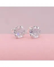 6mm Swarovski Crystal Studs - 925 Sterling Silver Minimalist Handmade Earrings for Her