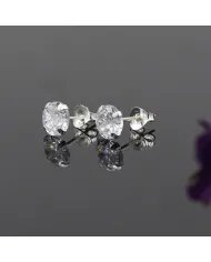 6mm Swarovski Crystal Studs - 925 Sterling Silver Minimalist Handmade Earrings for Her