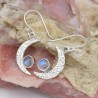 Moonstone Earrings, Half Moon Earrings, Dangle Earrings, Solid 925 Silver Earrings, Vintage Earrings, June Birthstone Earrings