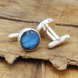 Labradorite Cufflinks, Men’s Cufflinks, Round Cufflinks, Groomsmen Cufflinks, March Birthstone, Handmade Cufflinks, Gift for Dad