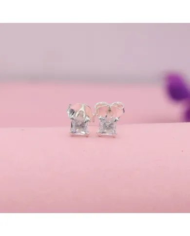 Swarovski Crystal 3mm Stud Earrings - Sterling Silver Handmade Minimalist Jewelry for Her