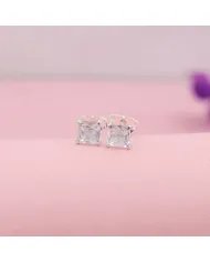 Swarovski Crystal 4mm Stud Earrings - Sterling Silver Handmade Minimalist Jewelry for Her