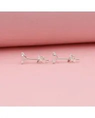 Swarovski Crystal 4mm Stud Earrings - Sterling Silver Handmade Minimalist Jewelry for Her