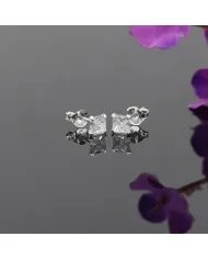 Swarovski Crystal 4mm Stud Earrings - Sterling Silver Handmade Minimalist Jewelry for Her