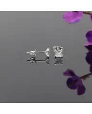 Swarovski Crystal 4mm Stud Earrings - Sterling Silver Handmade Minimalist Jewelry for Her