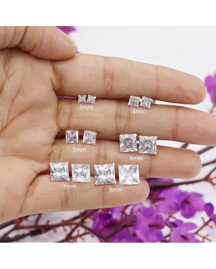 Swarovski Crystal 4mm Stud Earrings - Sterling Silver Handmade Minimalist Jewelry for Her