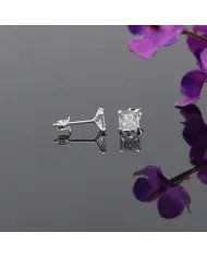 Swarovski Crystal 5mm Stud Earrings - Sterling Silver Handmade Minimalist Jewelry for Her