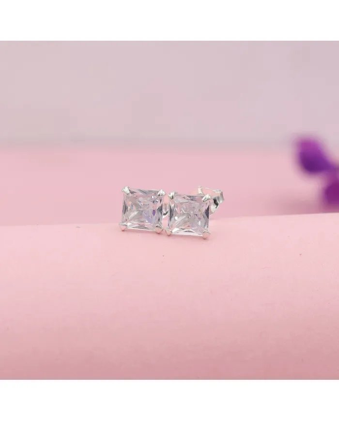 Swarovski Crystal 5mm Stud Earrings - Sterling Silver Handmade Minimalist Jewelry for Her