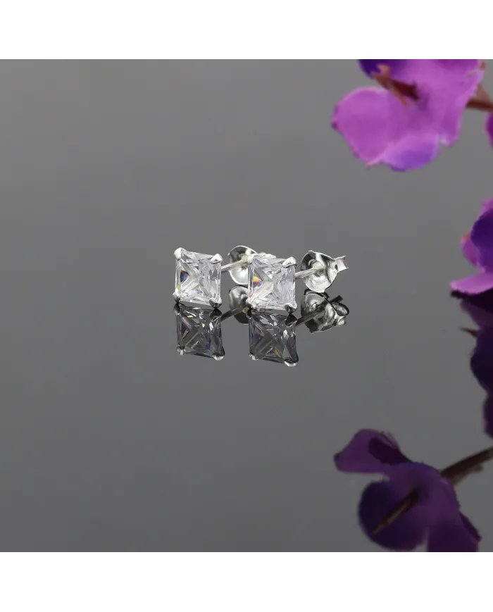 Swarovski Crystal 5mm Stud Earrings - Sterling Silver Handmade Minimalist Jewelry for Her