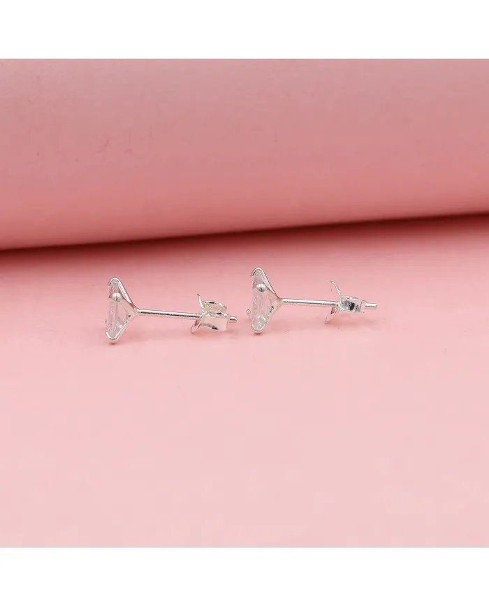 Swarovski Crystal 5mm Stud Earrings - Sterling Silver Handmade Minimalist Jewelry for Her