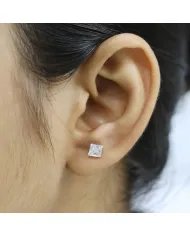 Swarovski Crystal 5mm Stud Earrings - Sterling Silver Handmade Minimalist Jewelry for Her