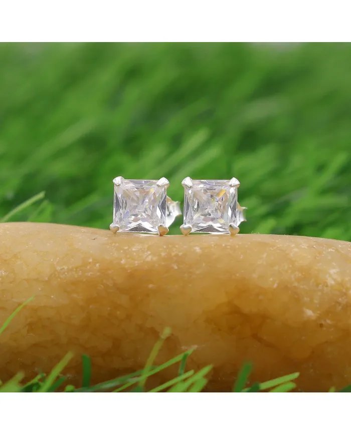 Swarovski Crystal 5mm Stud Earrings - Sterling Silver Handmade Minimalist Jewelry for Her