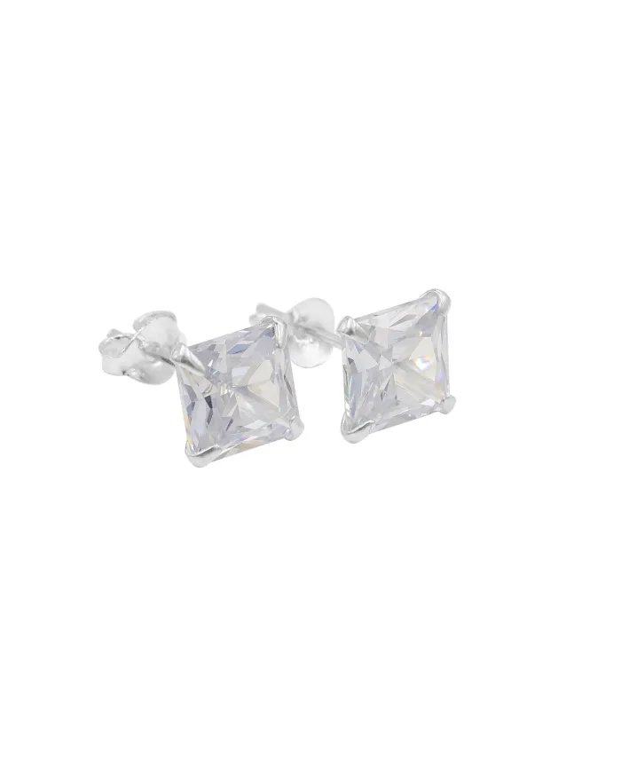 Swarovski Crystal 7mm Stud Earrings - Sterling Silver Handmade Minimalist Jewelry for Her
