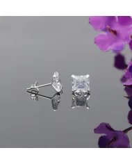 Swarovski Crystal 7mm Stud Earrings - Sterling Silver Handmade Minimalist Jewelry for Her
