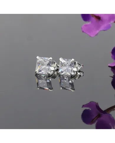 Swarovski Crystal 7mm Stud Earrings - Sterling Silver Handmade Minimalist Jewelry for Her