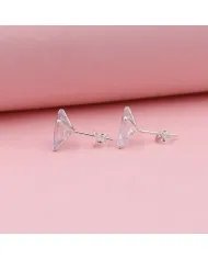 Swarovski Crystal 8mm Stud Earrings - Sterling Silver Handmade Minimalist Jewelry for Her