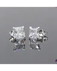 Swarovski Crystal 8mm Stud Earrings - Sterling Silver Handmade Minimalist Jewelry for Her