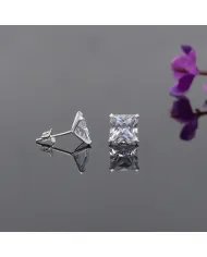 Swarovski Crystal 8mm Stud Earrings - Sterling Silver Handmade Minimalist Jewelry for Her