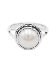 Natural Pearl Ring, June Birthstone, Sterling Silver Ring, Promise Ring, Engagement Ring, Bridal Jewelry, Statement Ring for Her