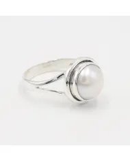 Natural Pearl Ring, June Birthstone, Sterling Silver Ring, Promise Ring, Engagement Ring, Bridal Jewelry, Statement Ring for Her