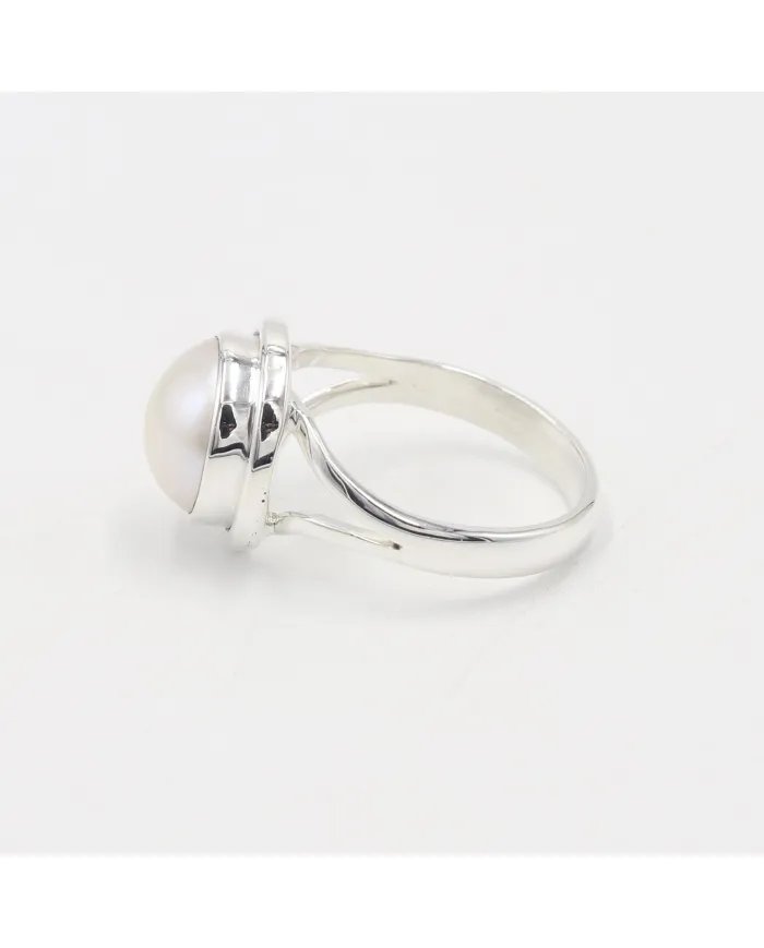 Natural Pearl Ring, June Birthstone, Sterling Silver Ring, Promise Ring, Engagement Ring, Bridal Jewelry, Statement Ring for Her