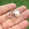 Natural Pearl Ring, June Birthstone, Sterling Silver Ring, Promise Ring, Engagement Ring, Bridal Jewelry, Statement Ring for Her