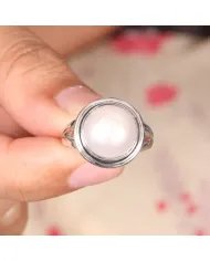 Natural Pearl Ring, June Birthstone, Sterling Silver Ring, Promise Ring, Engagement Ring, Bridal Jewelry, Statement Ring for Her